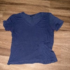 Brandy Melville Navy Short Sleeve V-Neck Tee